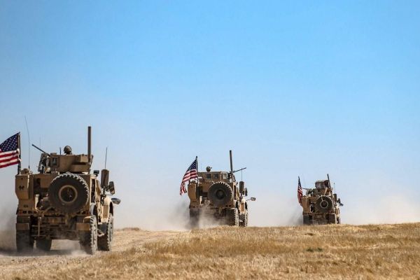 US military troops operating in northeastern Syria during withdrawal phase