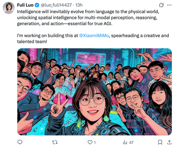Luo Fuli Takes Center Stage at Xiaomi in First Public Announcement Since Leaving DeepSeek