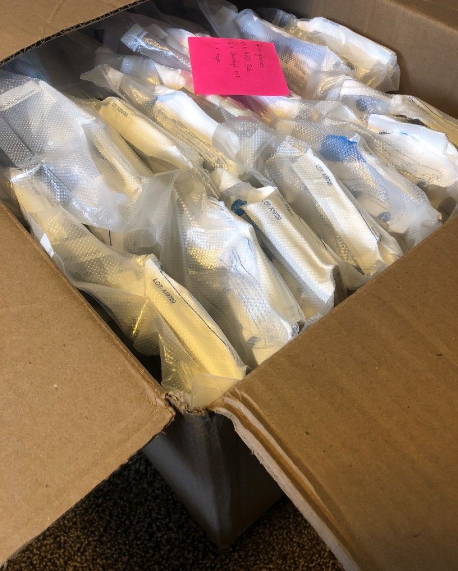 A Box of 50 Finished Bleeding Control Kits