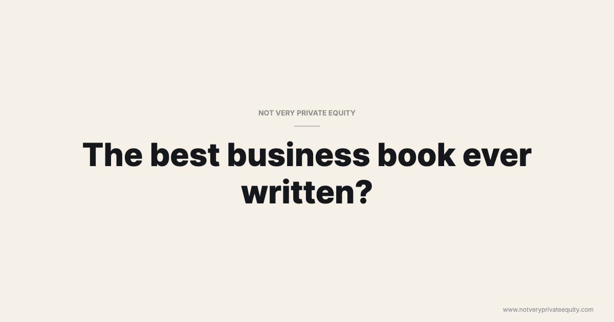 The best business book ever written?