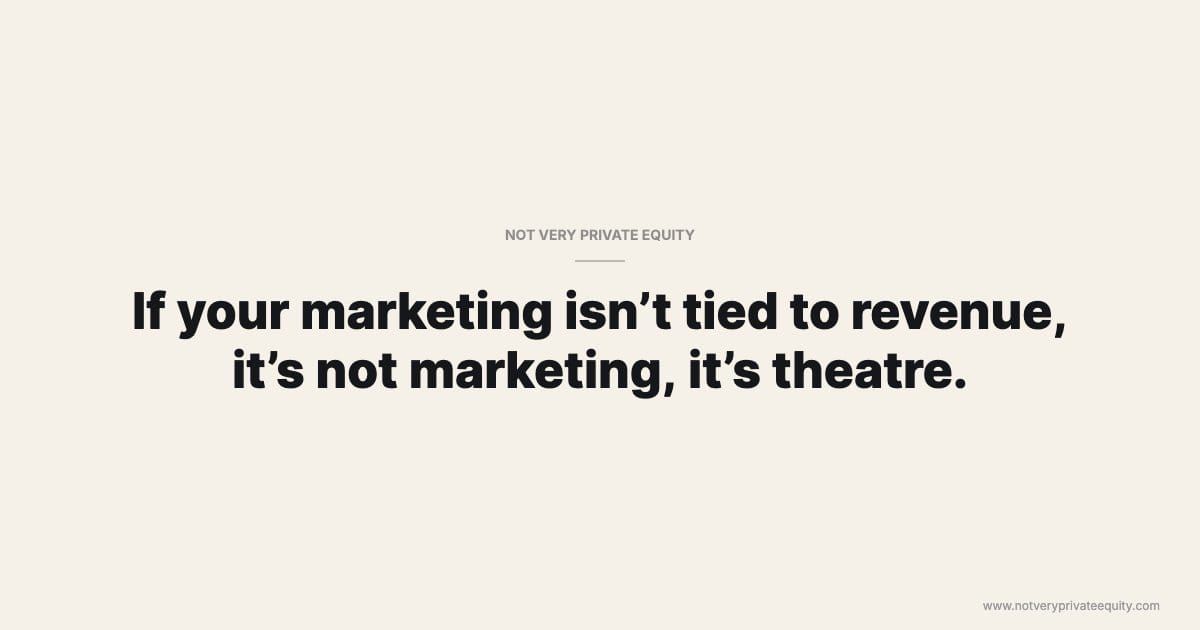 If your marketing isn’t tied to revenue, it’s not marketing, it’s theatre.