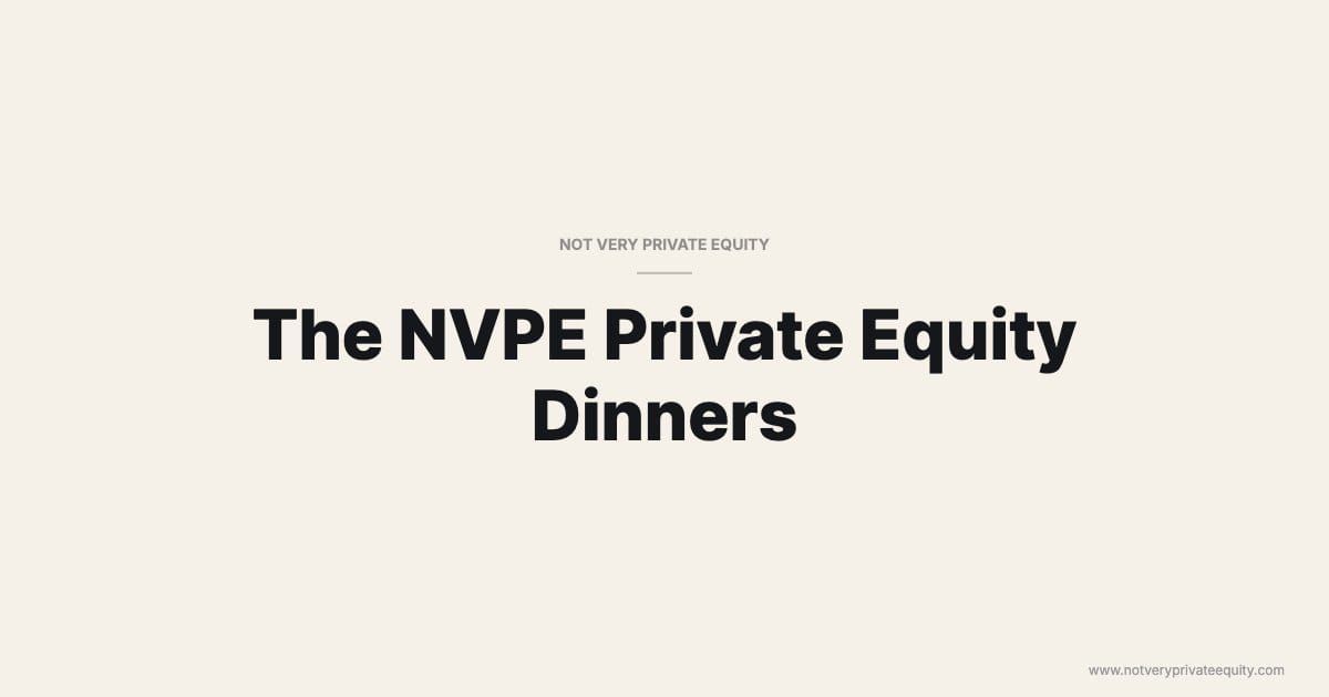 The NVPE Private Equity Dinners