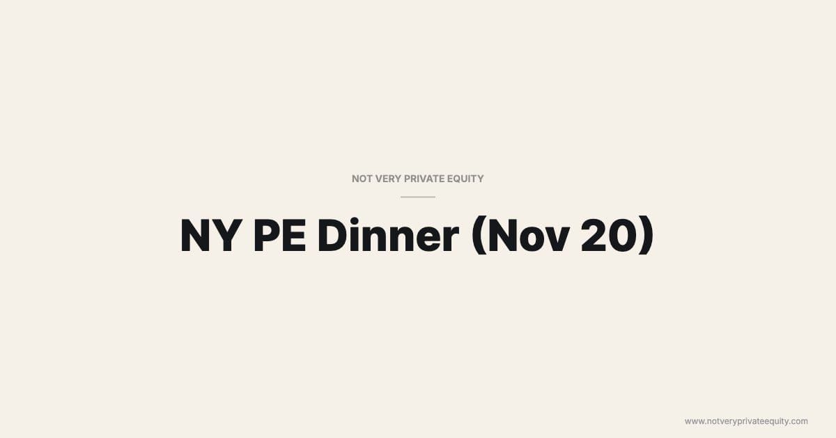 NY PE Dinner (Nov 20)