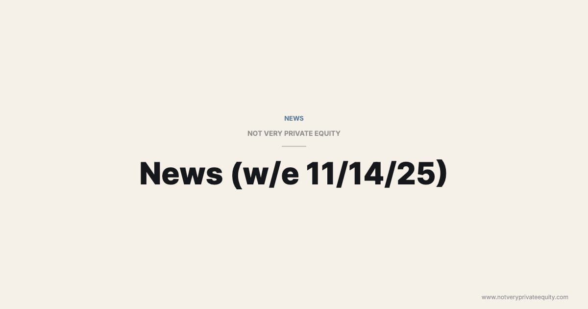 News (w/e 11/14/25)