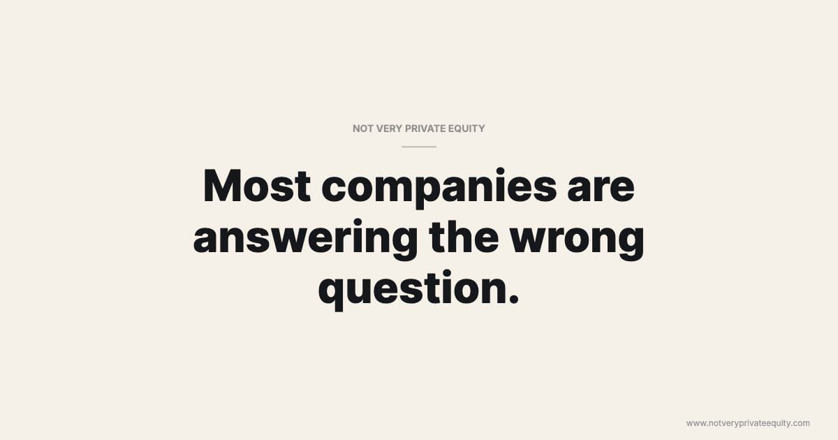 Most companies are answering the wrong question.