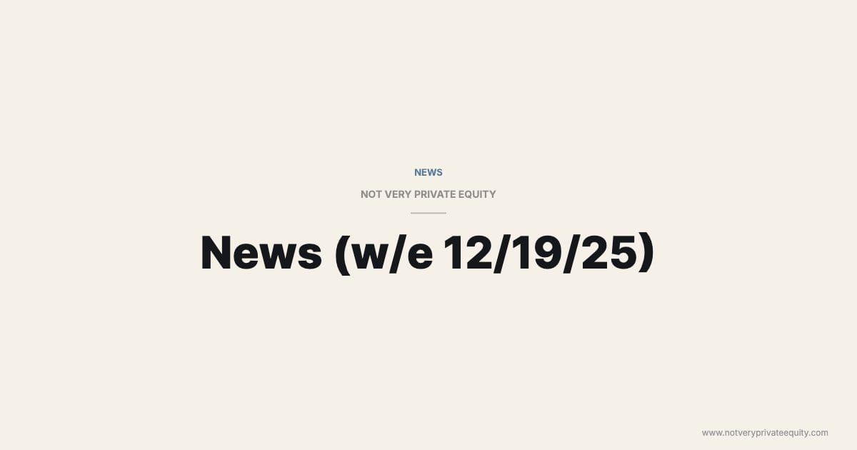 News (w/e 12/19/25)