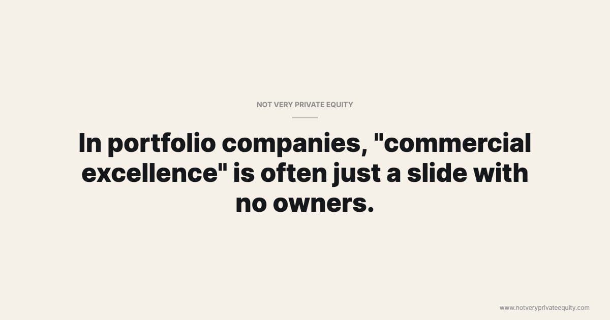 In portfolio companies, "commercial excellence" is often just a slide with no owners.