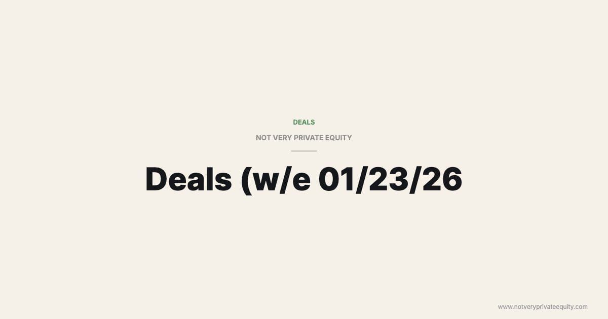 Deals (w/e 01/23/26