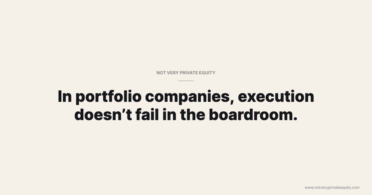 In portfolio companies, execution doesn’t fail in the boardroom.