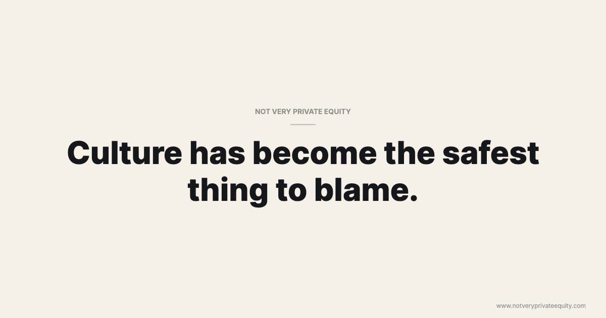 Culture has become the safest thing to blame.