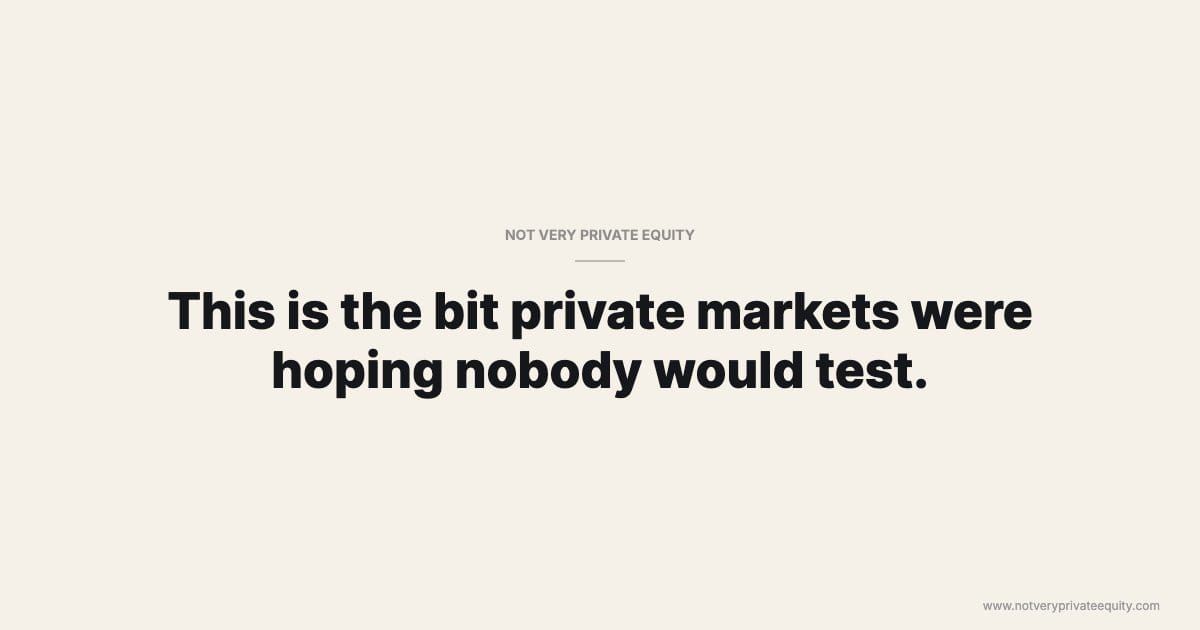 This is the bit private markets were hoping nobody would test.