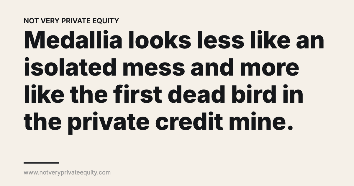 Medallia looks less like an isolated mess and more like the first dead bird in the private credit mine.