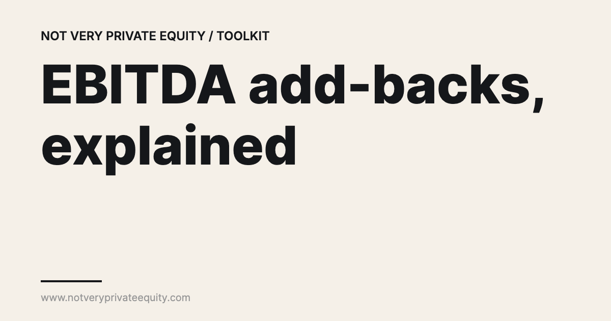 EBITDA add-backs, explained