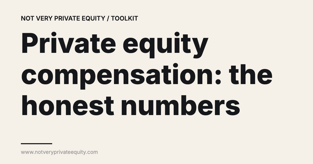 Private equity compensation: the honest numbers