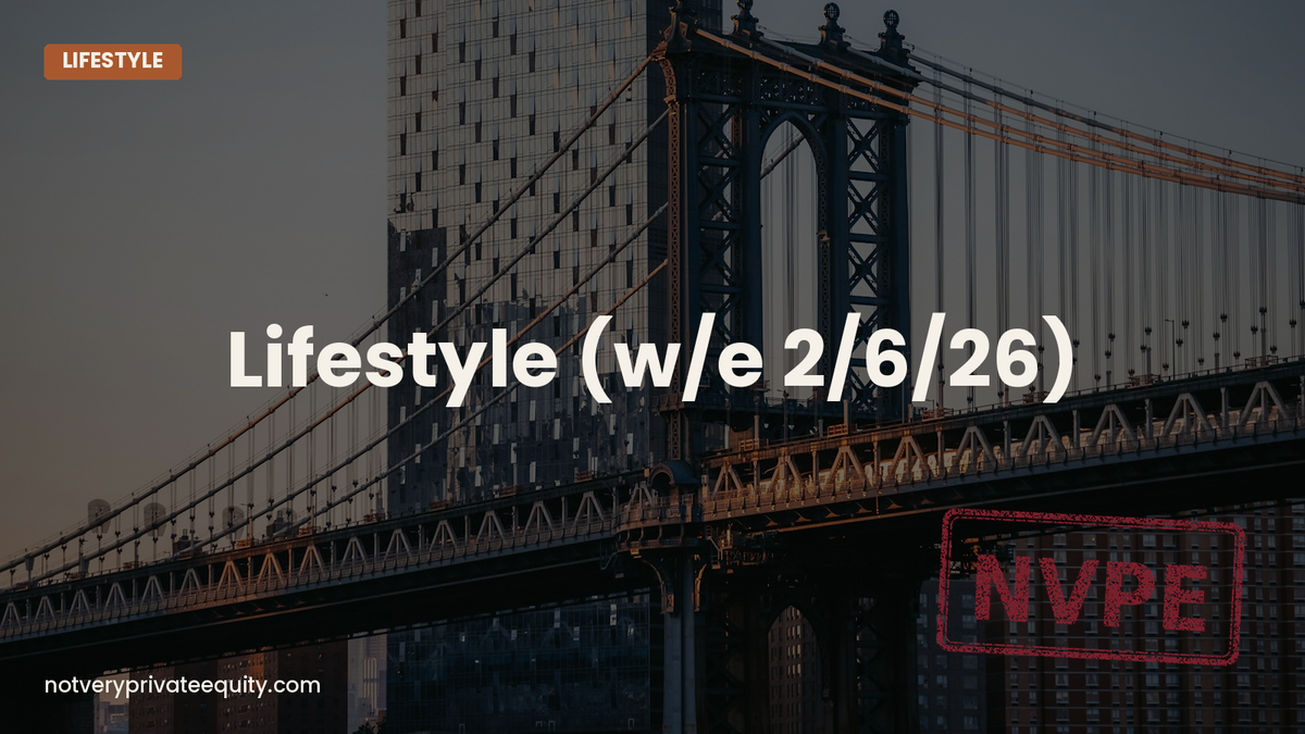Lifestyle (w/e 2/6/26)