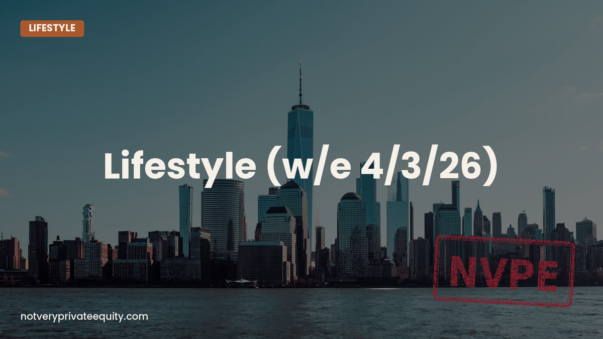 Lifestyle (w/e 4/3/26)