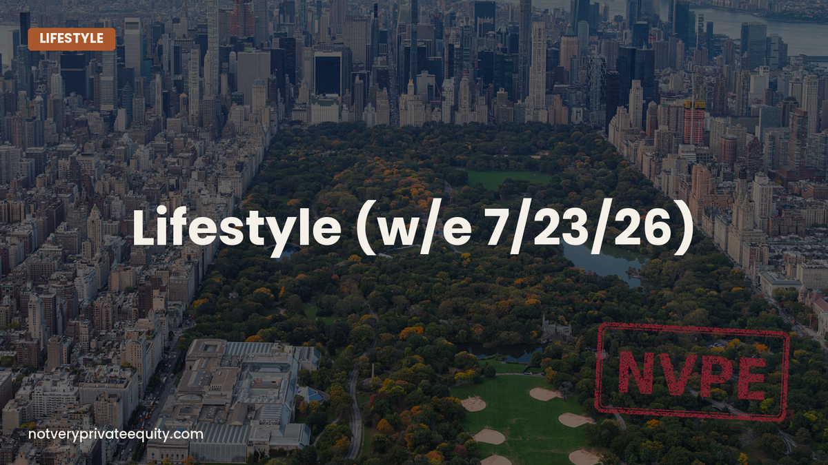 Lifestyle (w/e 7/23/26)