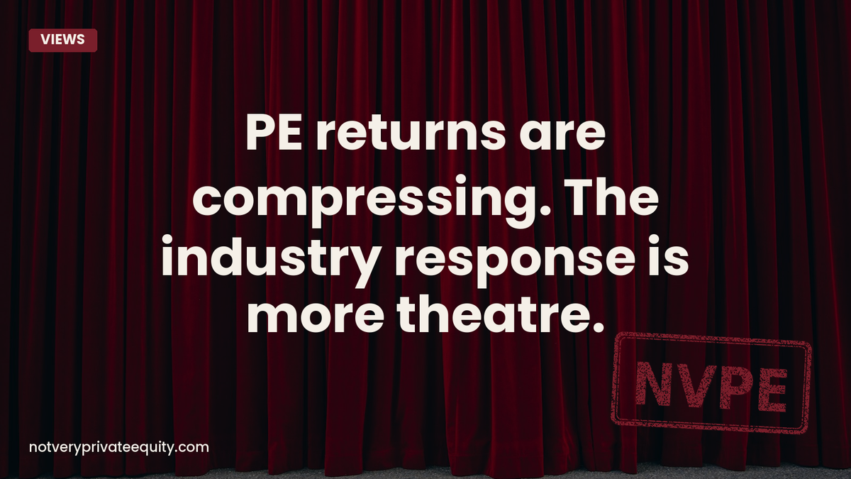 PE returns are compressing. The industry response is more theatre.