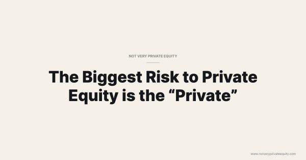 The Biggest Risk to Private Equity is the "Private"