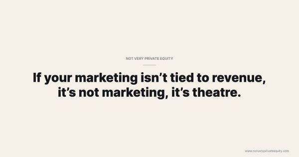 If your marketing isn’t tied to revenue, it’s not marketing, it’s theatre.