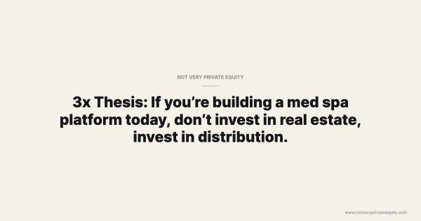 3x Thesis: If you’re building a med spa platform today, don’t invest in real estate, invest in distribution.