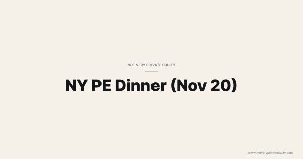NY PE Dinner (Nov 20)
