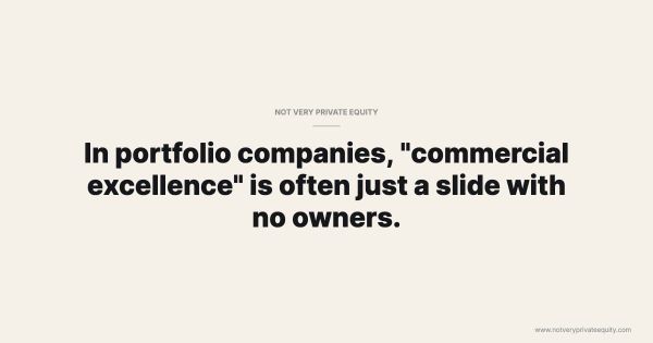 In portfolio companies, "commercial excellence" is often just a slide with no owners.