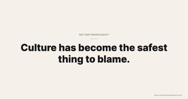 Culture has become the safest thing to blame.