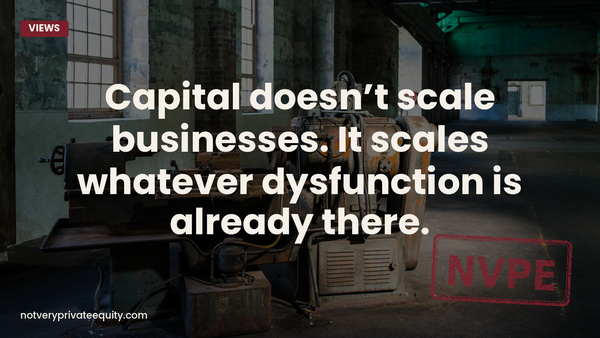 Capital doesn’t scale businesses. It scales whatever dysfunction is already there.