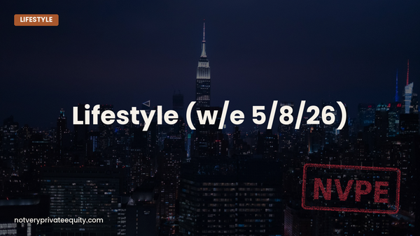 Lifestyle (w/e 5/8/26)