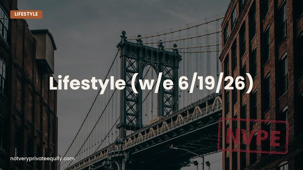 Lifestyle (w/e 6/19/26)
