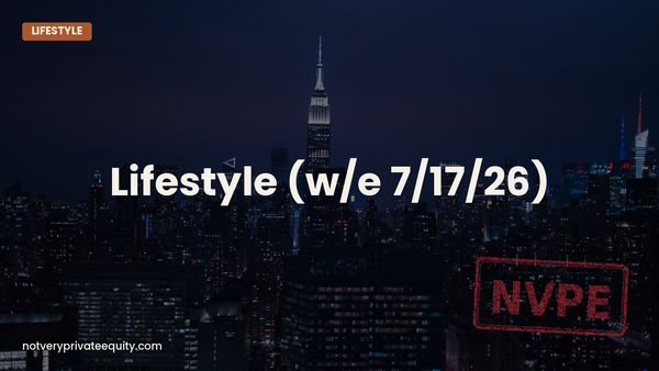 Lifestyle (w/e 7/17/26)