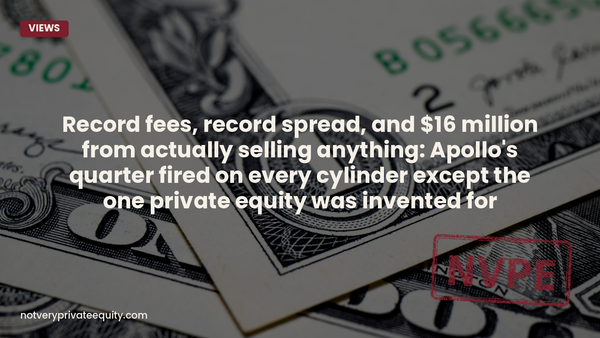 Record fees, record spread, and $16 million from actually selling anything: Apollo's quarter fired on...