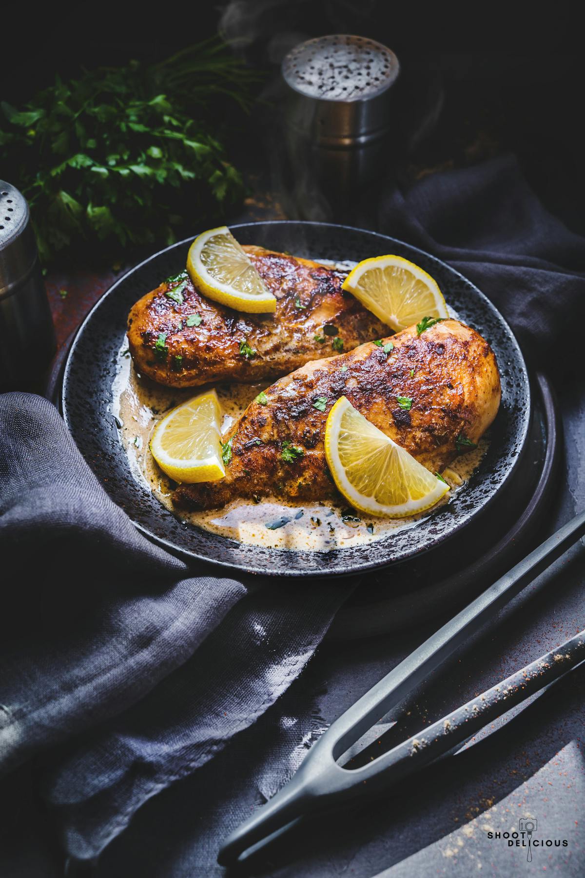 Lemon Garlic Chicken with Cauliflower Rice