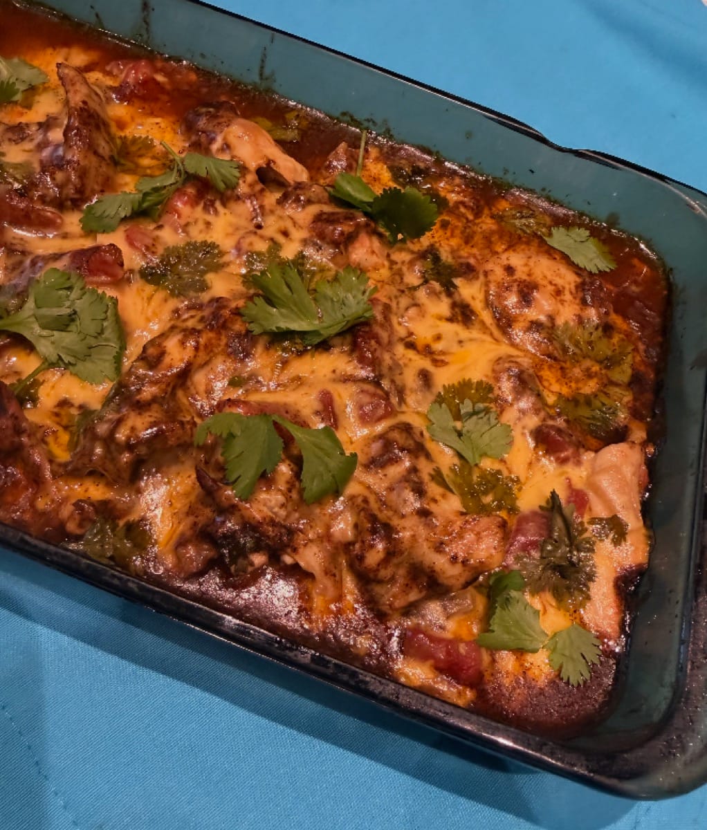 Chicken Enchiladas with Homemade Red Enchilada Sauce