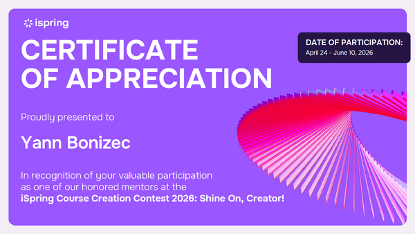 Mentoring au iSpring Course Creation Contest 2026