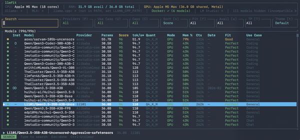 Stop guessing. Start running. llmfit picks the right LLM for your hardware.