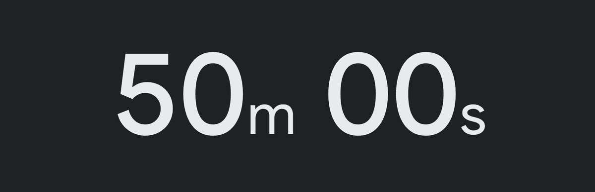 Screenshot of my 50 minute timer from google