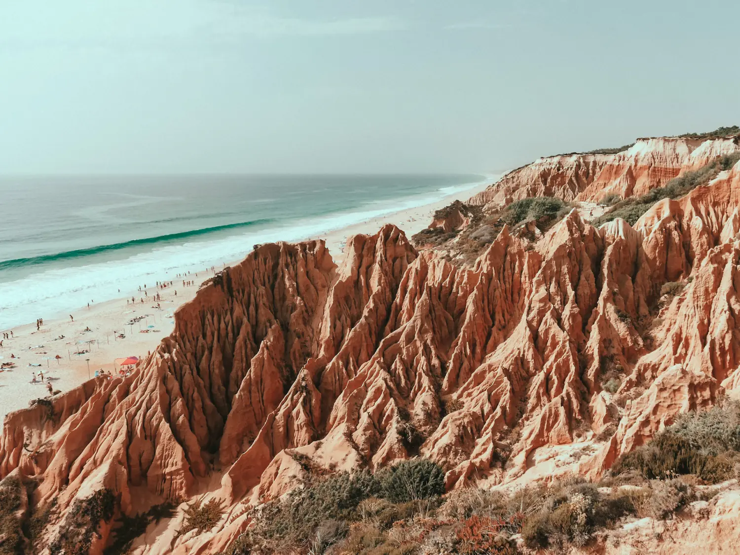 Sandstone Cliffs in Gale Beach, Comporta, Portugal.