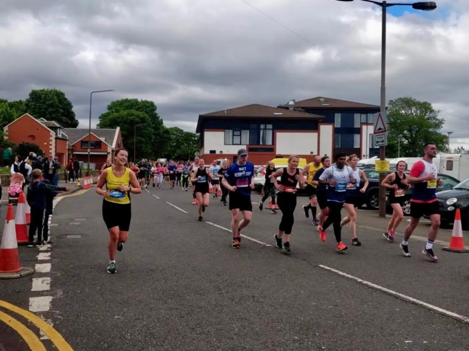Runners during the Edinburgh half marathon race.