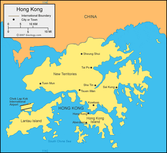 Map of Hong Kong
