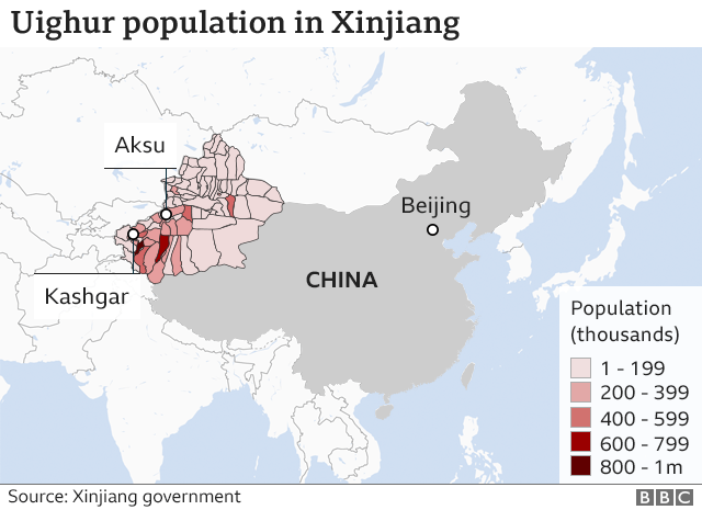 Uyghur Population Centers In China