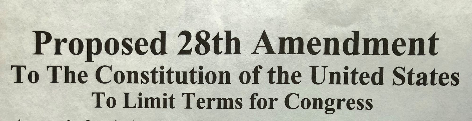 Proposed 28th Amendment To Limit Terms For Congress