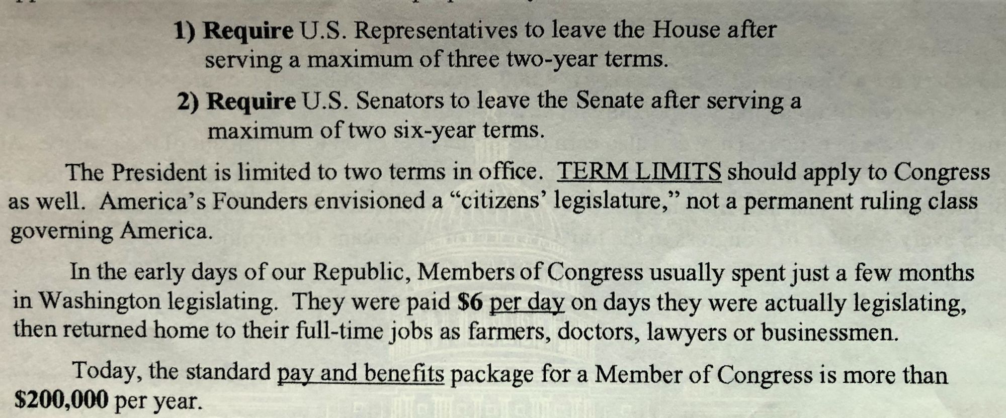 Proposed 28th Amendment To Limit Terms For Congress (Continued)