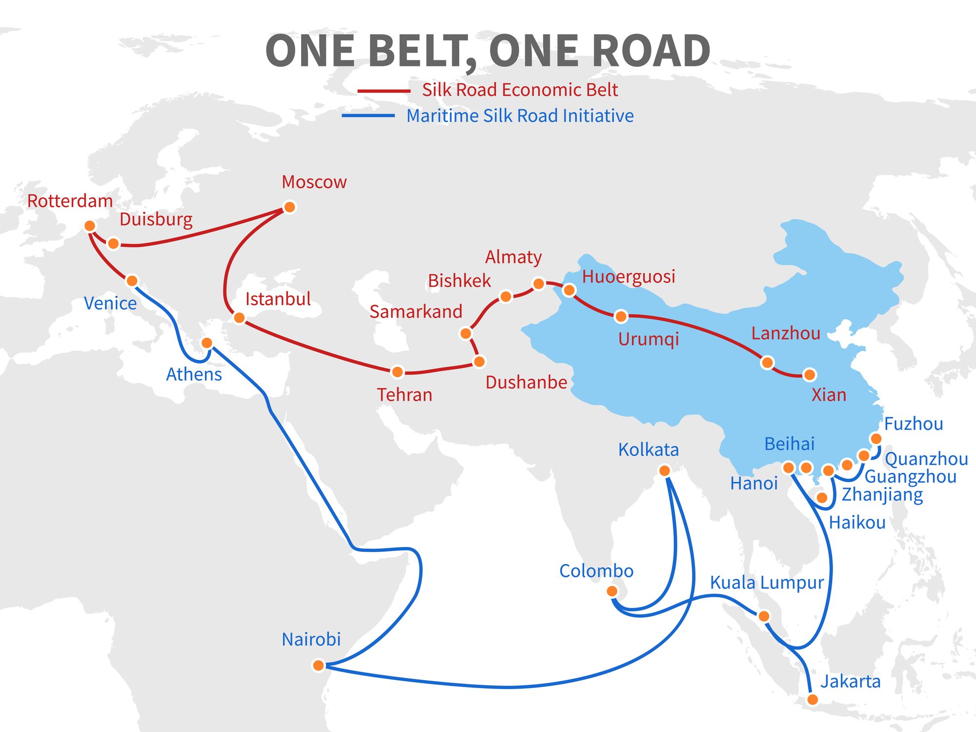 Belt And Road Transportation Routes