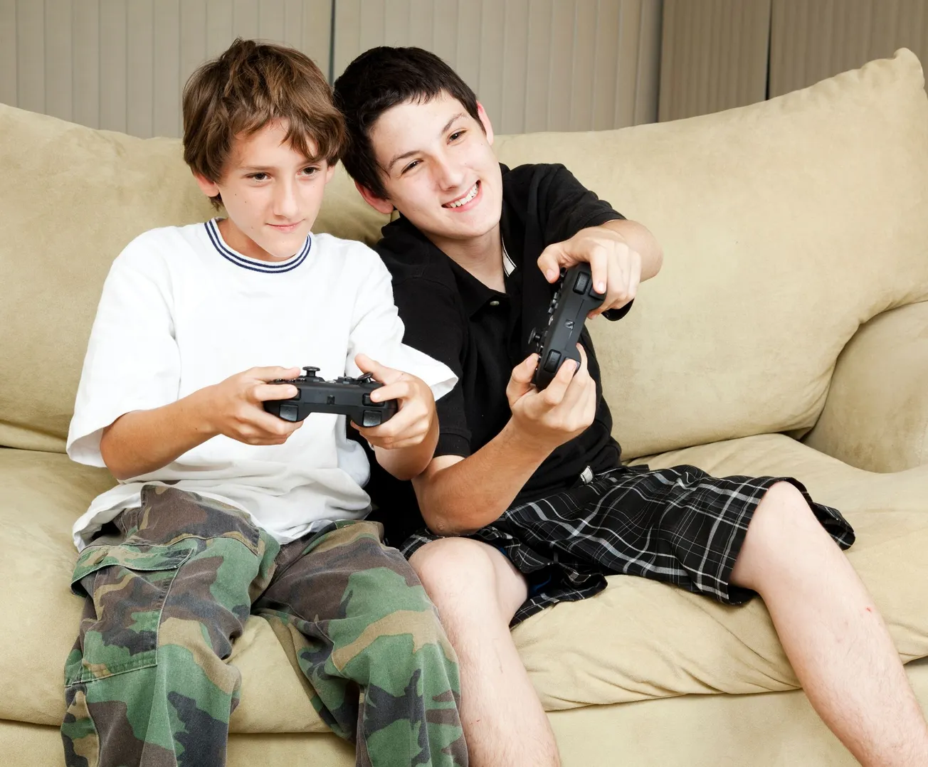 Two children playing video games