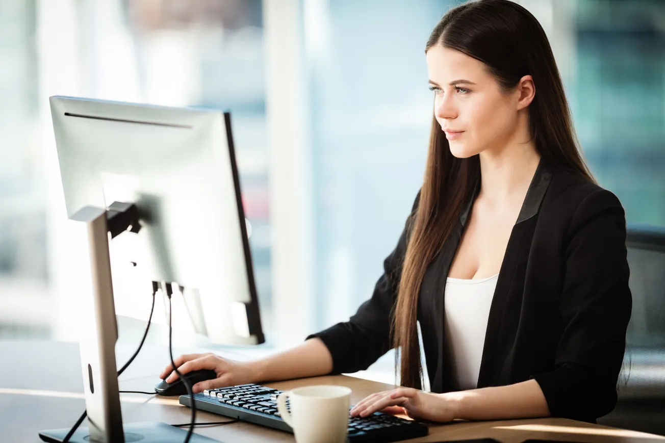 Lady working at desk