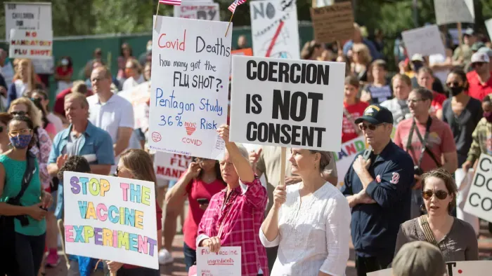 Vaccine protestors in the United States