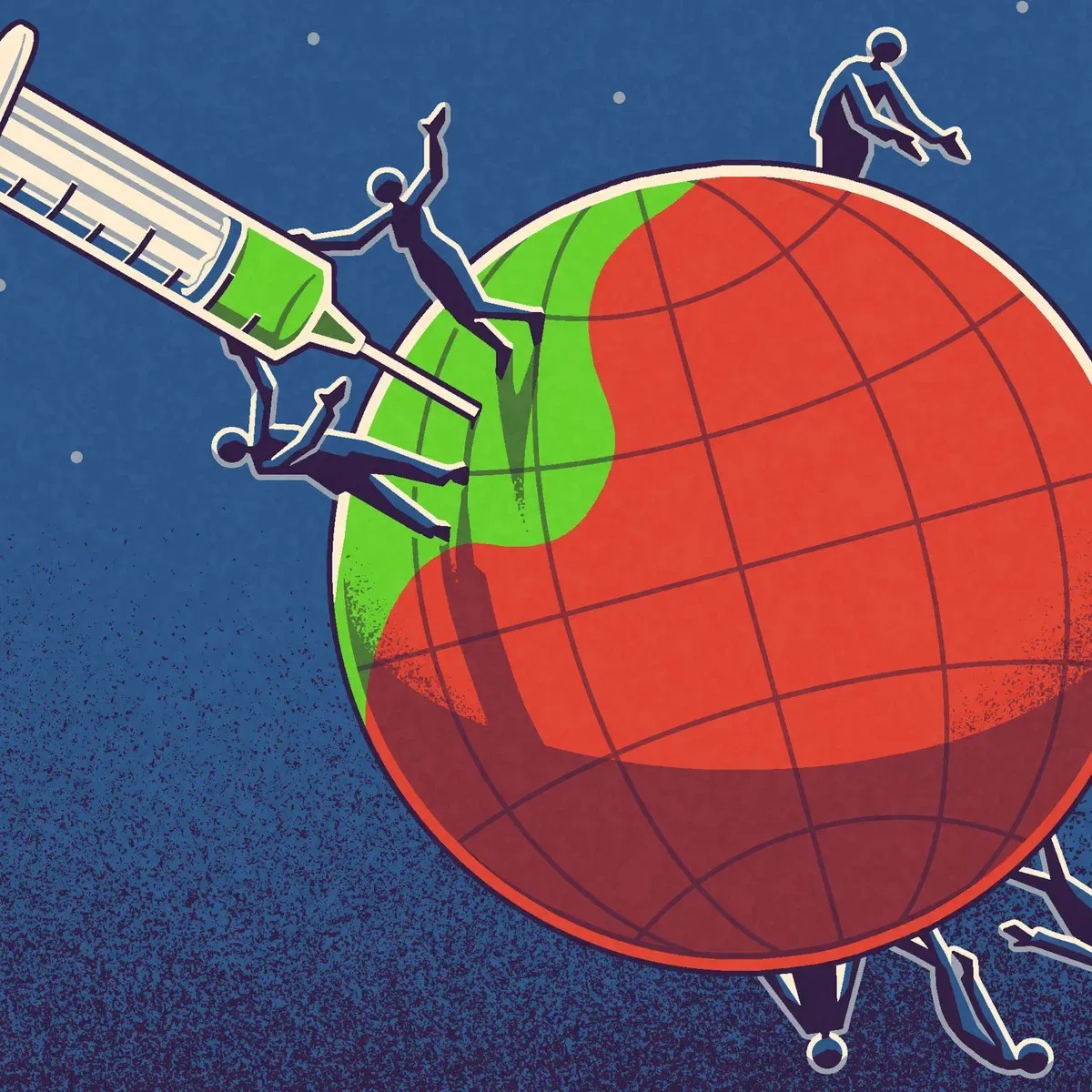 Vaccinating the world Drawing, A Syringe in the World