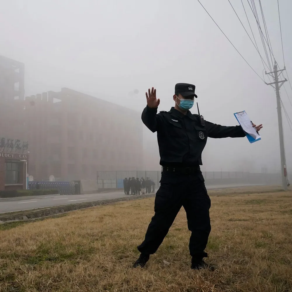 Chinese military personnel at wuhan virology lab in China